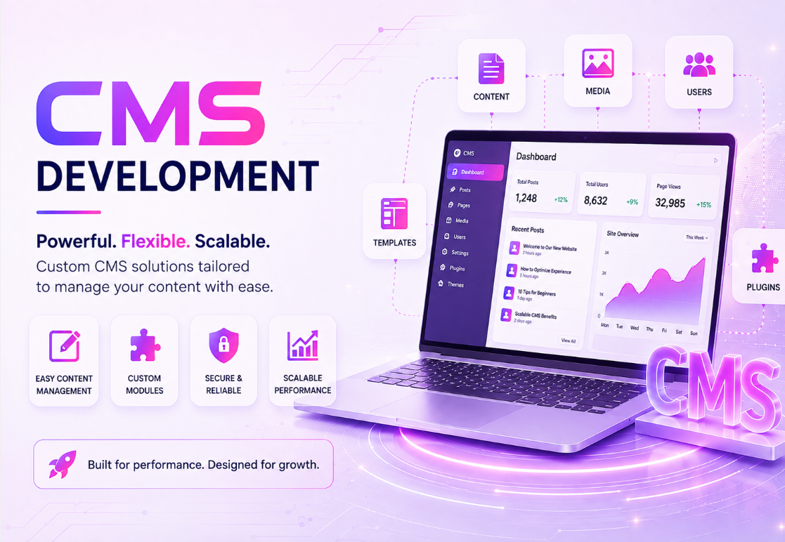 Custom CMS development services for secure, scalable, and easy-to-manage websites by A.I Digital Profile