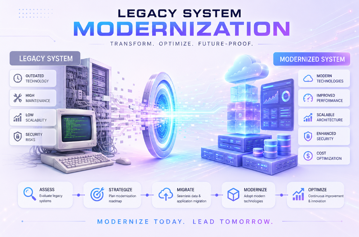 Professional legacy system modernization services by A.I Digital Profile