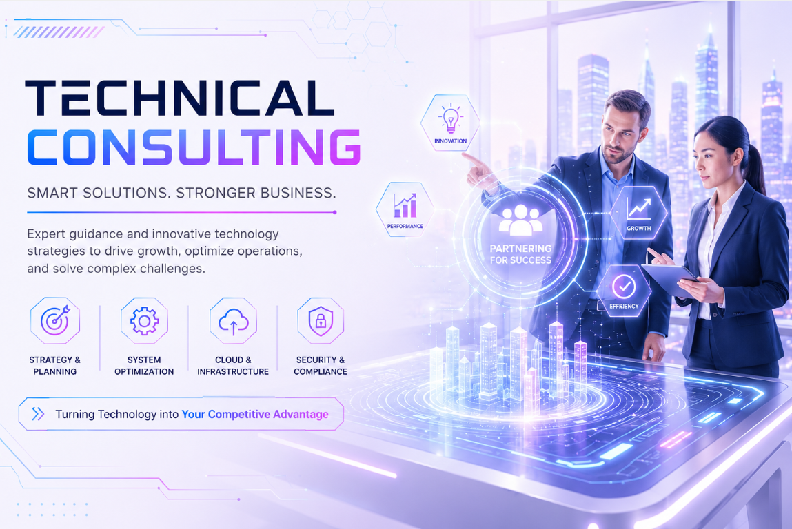 Professional technical consulting services helping businesses improve software architecture, digital transformation, and technology strategy