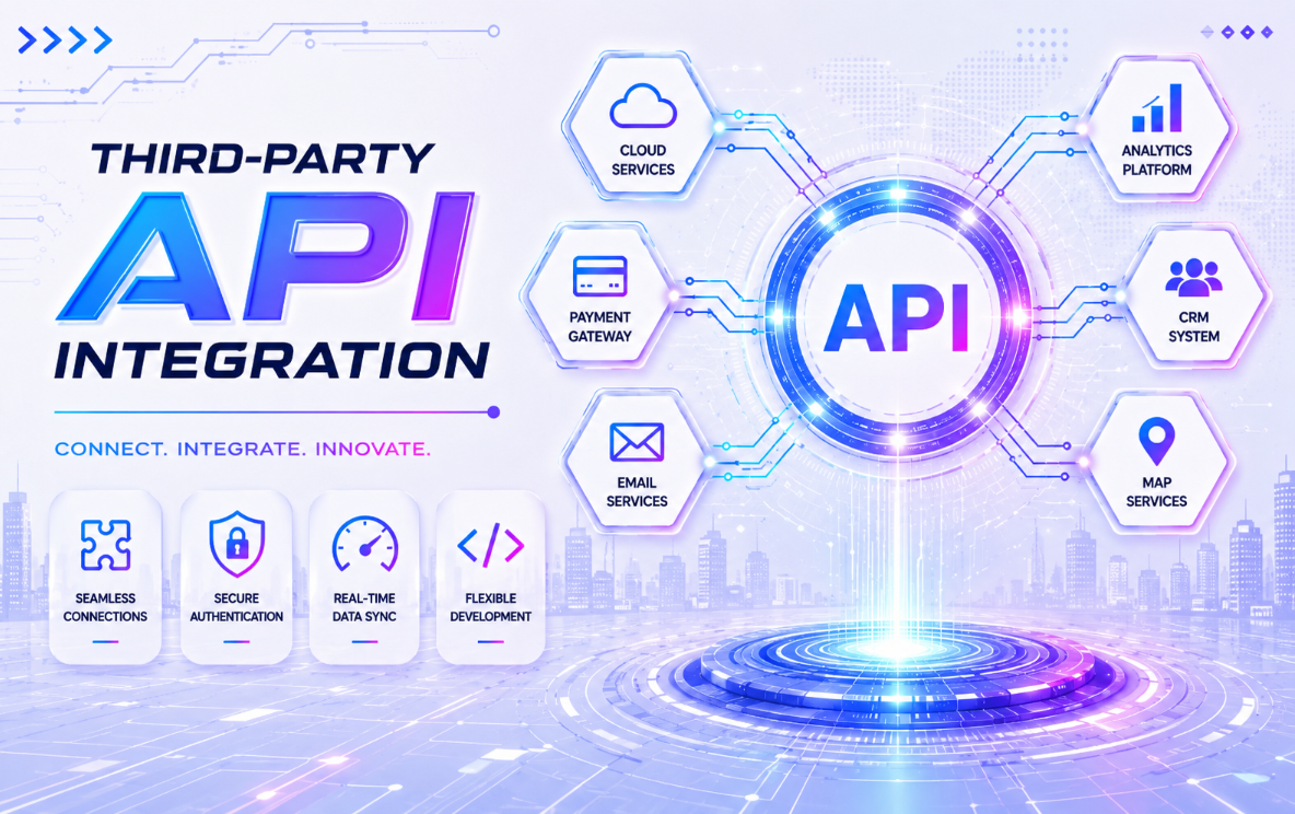 Third-party API integration services diagram by A.I Digital Profile